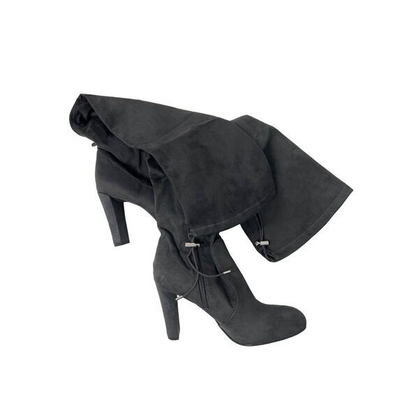 Sam Edelman Kent Charcoal Grey Suede Over-The-Knee Boots - Picture 5 of 7